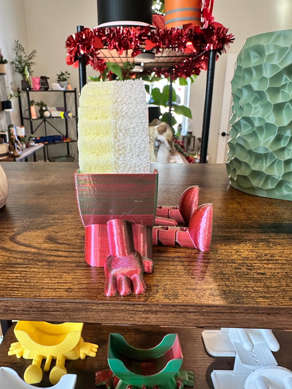 Compact 3D printed sponge holder sized for kitchen sink
