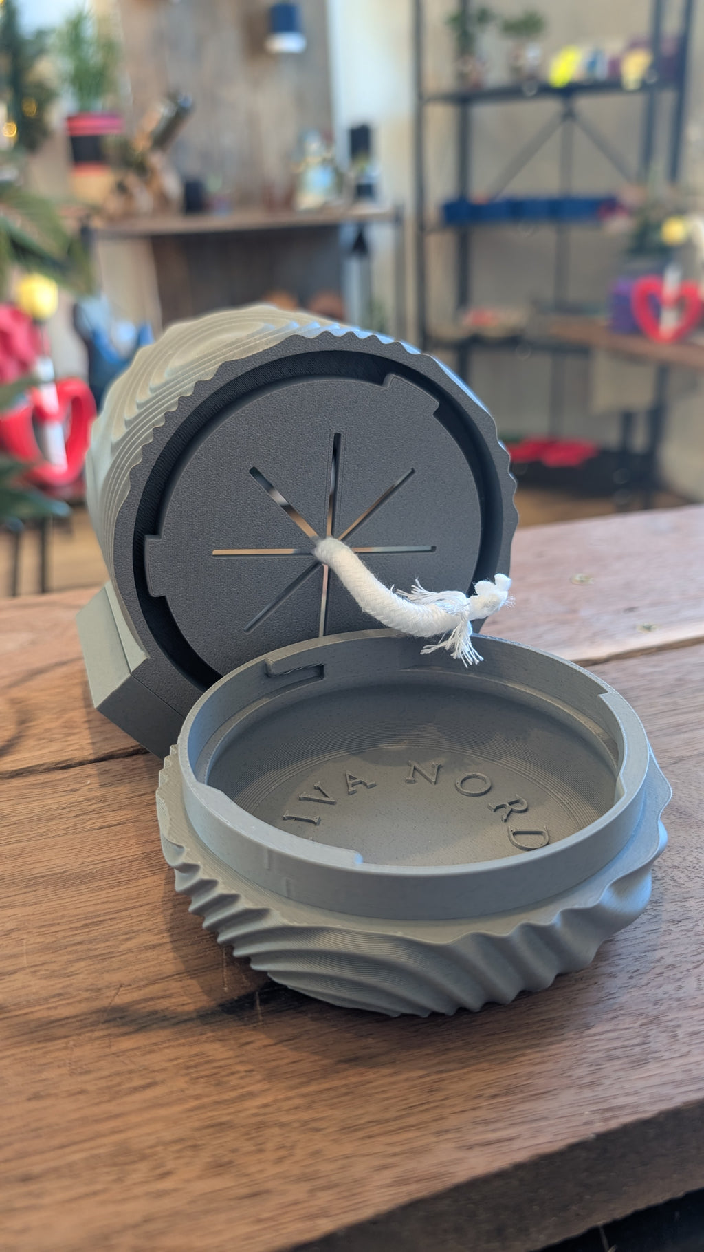 Side view of 3D printed wall planter showing depth and shape
